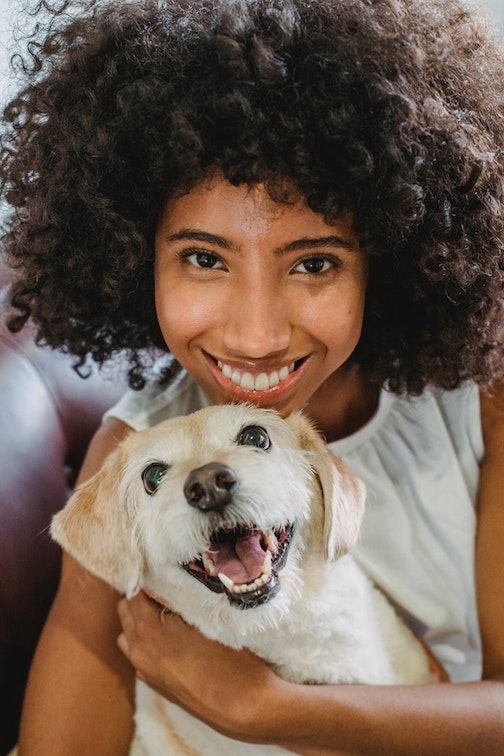 Pet sitter with a cute dog.